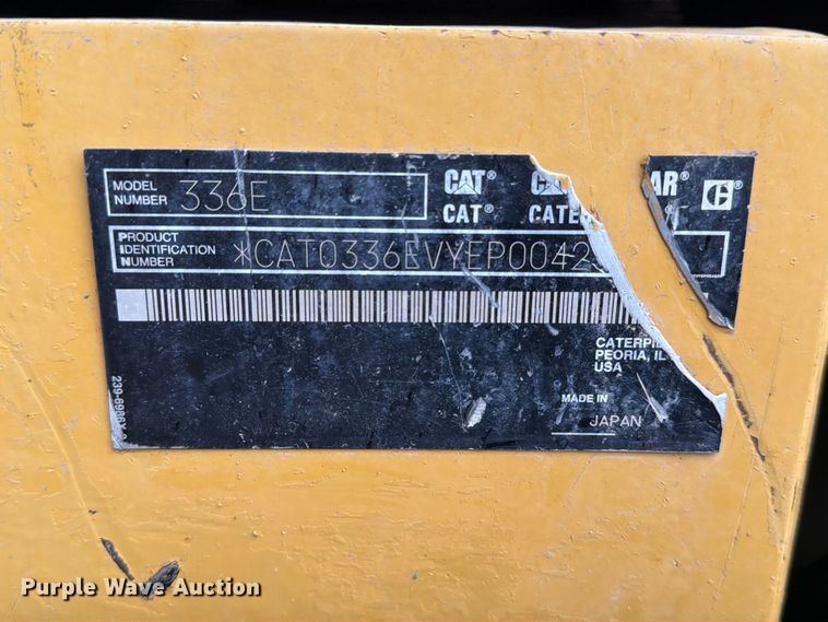 image for item FK3689 2012 Caterpillar 336EL excavator