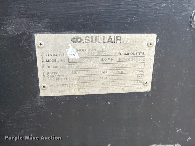 image for item FK3699 Sullair 185DPQCAT air compressor