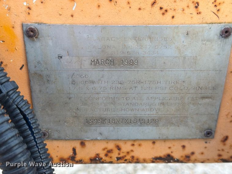 image for item FK3714 1999 Wheeler-Reeler reel trailer