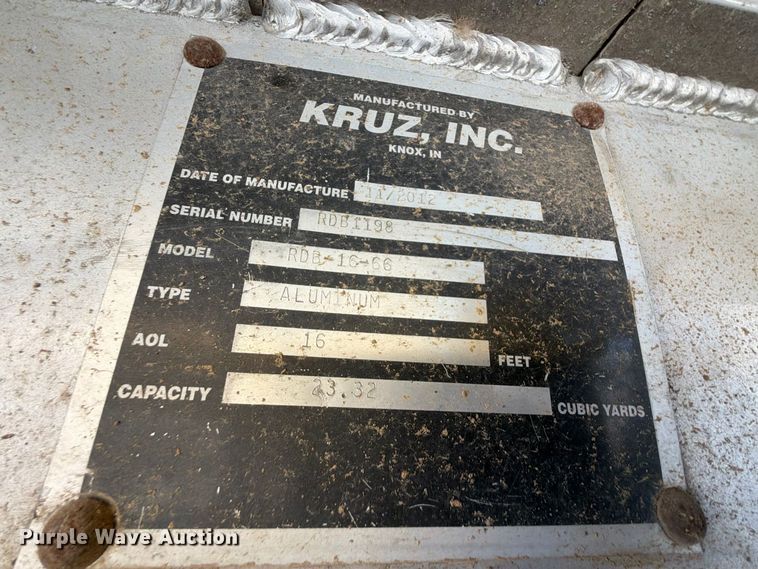 image for item FK5099 2012 Kruz, Inc. RDB-16-66 dump bed