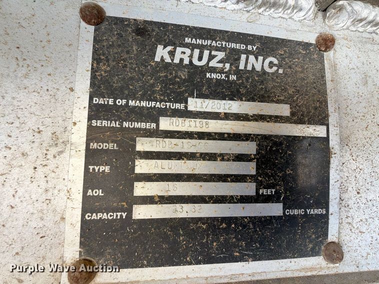 image for item FK5099 2012 Kruz, Inc. RDB-16-66 dump bed