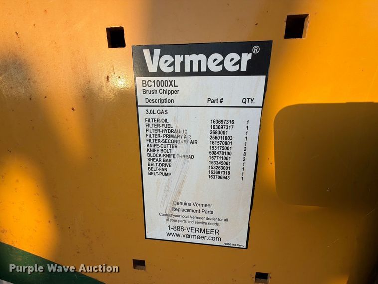 image for item FK5134 2020 Vermeer BC1000 wood chipper
