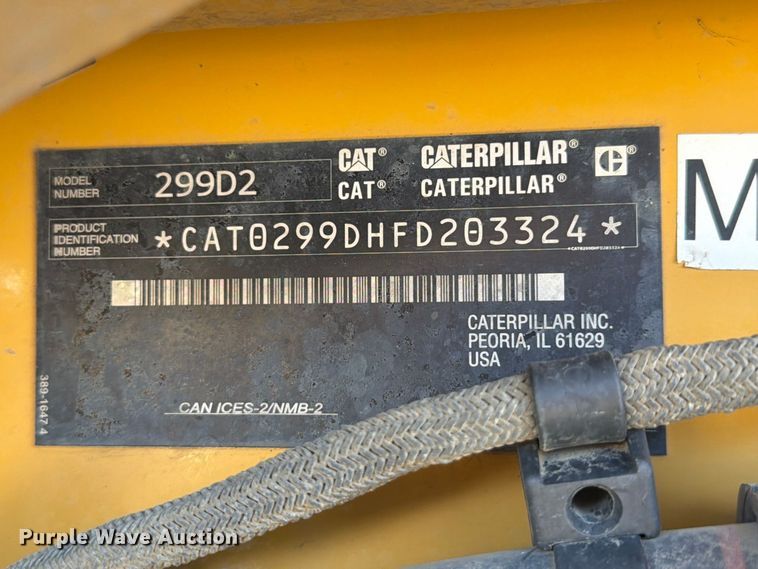 image for item FM7652 2018 Caterpillar 299D2 tracked skid steer loader