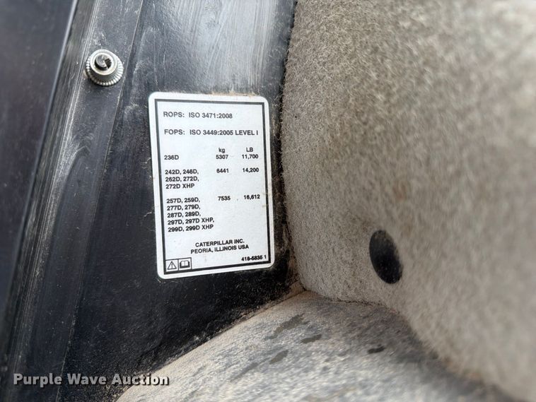 image for item FP3084 2015 Caterpillar 246D skid steer loader