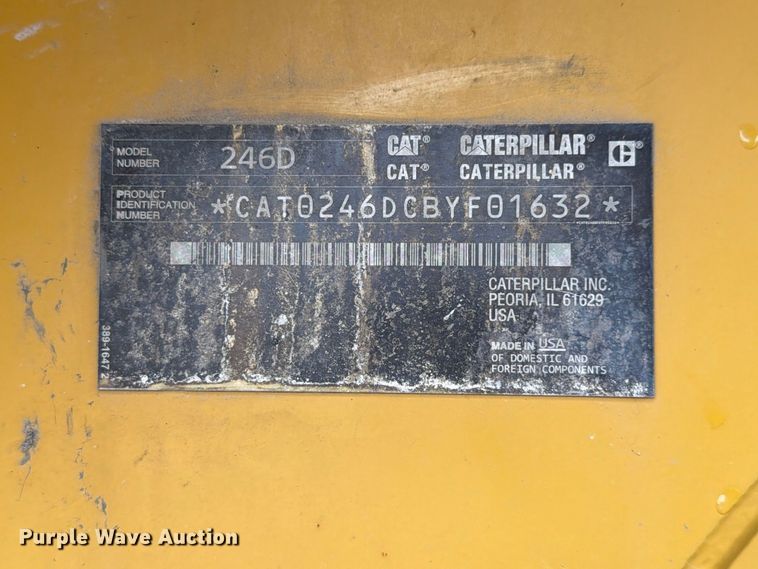image for item FP3084 2015 Caterpillar 246D skid steer loader