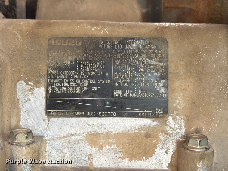 image for item FP3087 2020 Sullivan Palatek D185PIZ4 air compressor