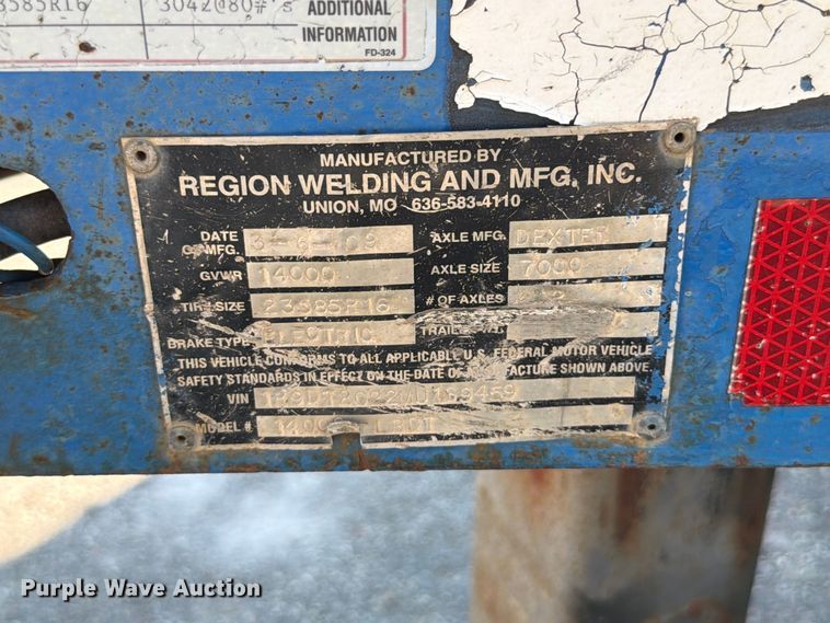 image for item FT6228 Region Welding 14000-LBDT dump trailer