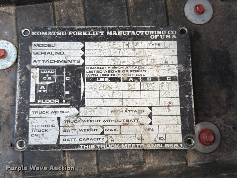 image for item FT6263 Komatsu FG25ST11 forklift