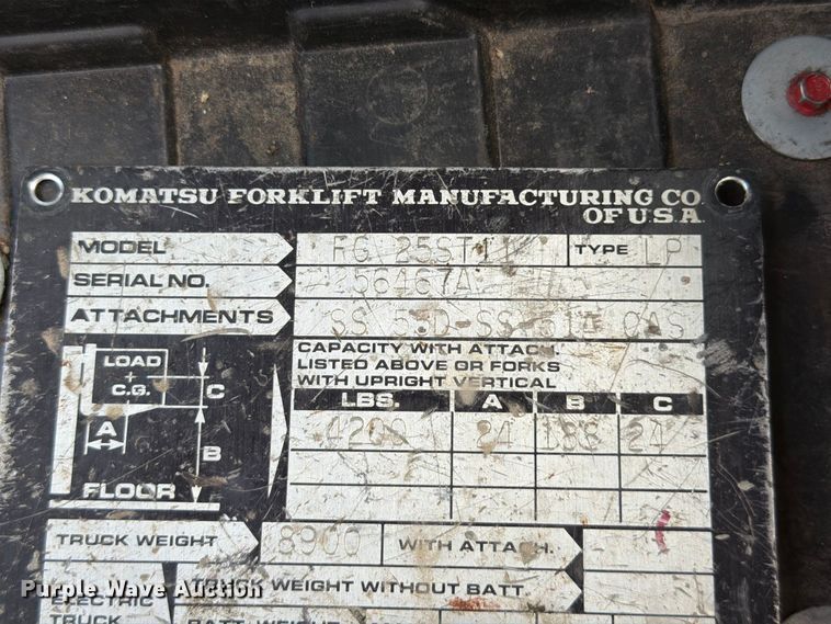 image for item FT6263 Komatsu FG25ST11 forklift