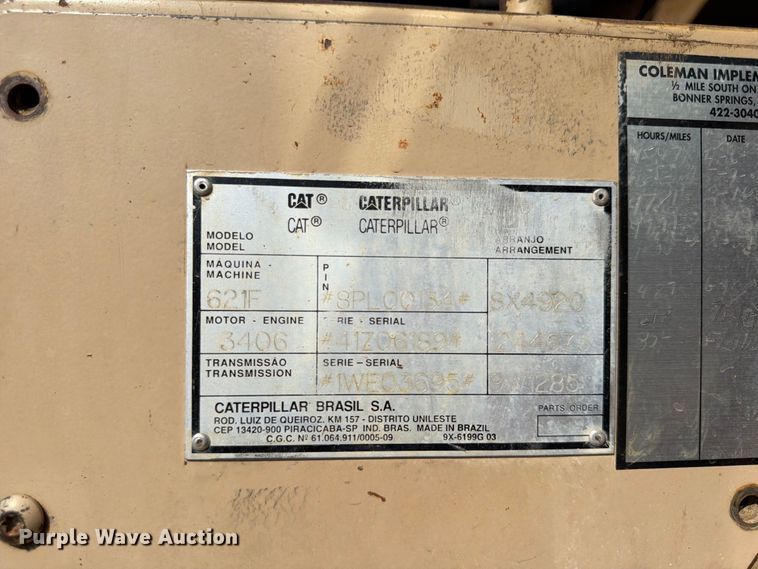 image for item FU4606 1997 Caterpillar 621F scraper