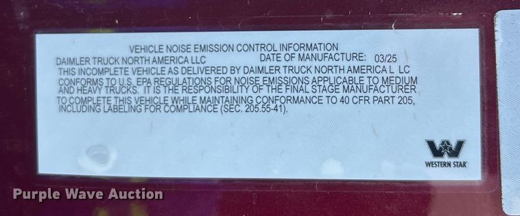 image for item YA1905 2026 Western Star 49X dump truck