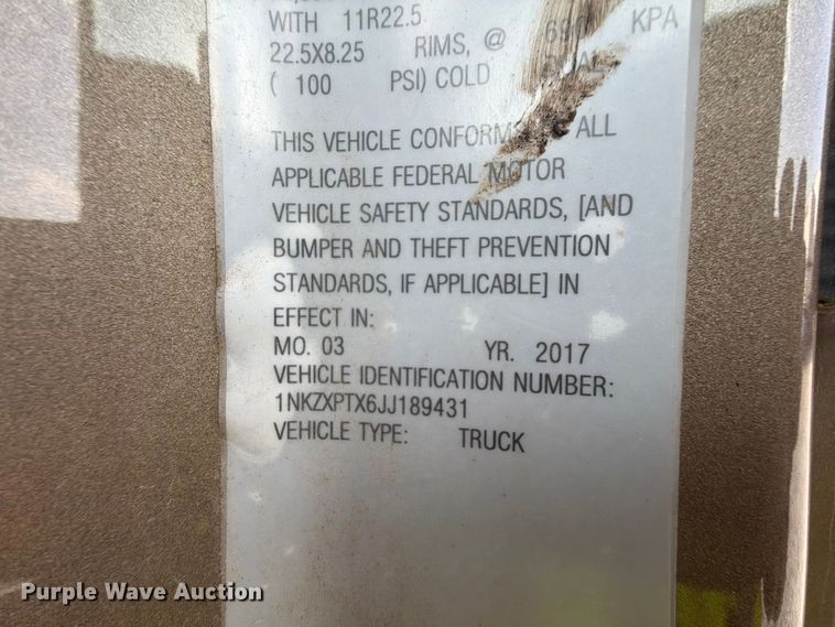 image for item YA3373 2018 Kenworth T880 dump truck