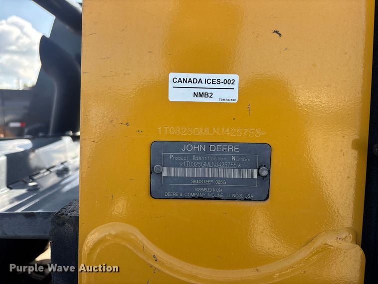 image for item YA4188 2022 John Deere 325G tracked skid steer loader
