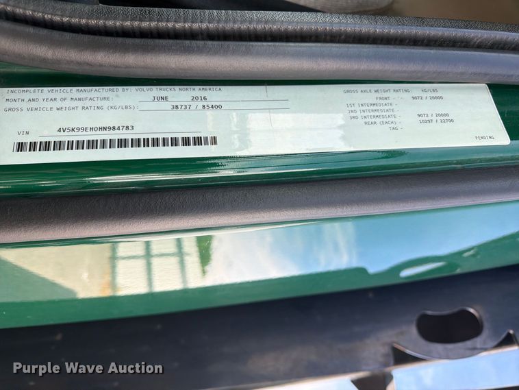image for item YA4302 2017 Volvo D13 dump truck