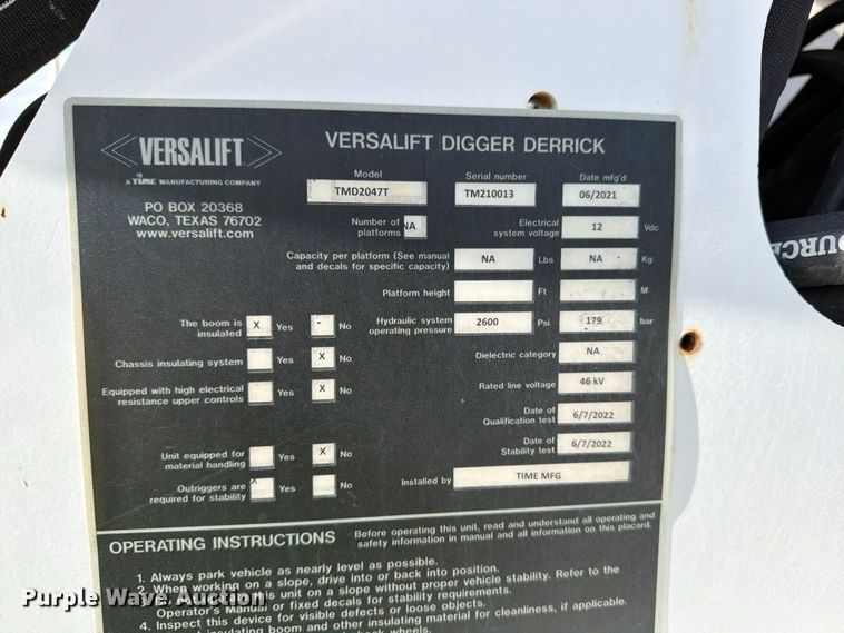 image for item YA4843 2023 International HV507 digger derrick truck