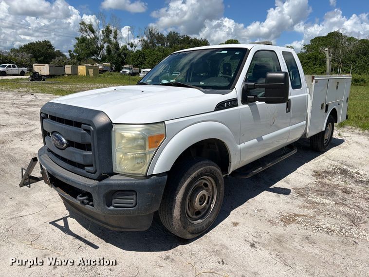 image for item DV7339 2015 Ford F250 Super Duty Ext. Cab utility bed pickup truck