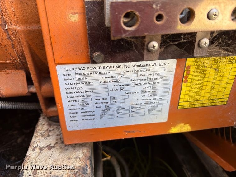 image for item DV7343 Generac SD060 generator