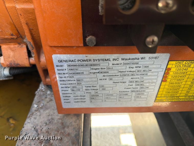 image for item DV7350 Generac SD060 generator