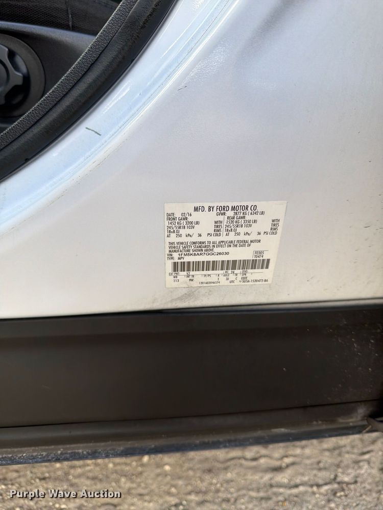 image for item DV7354 2016 Ford Explorer Police SUV