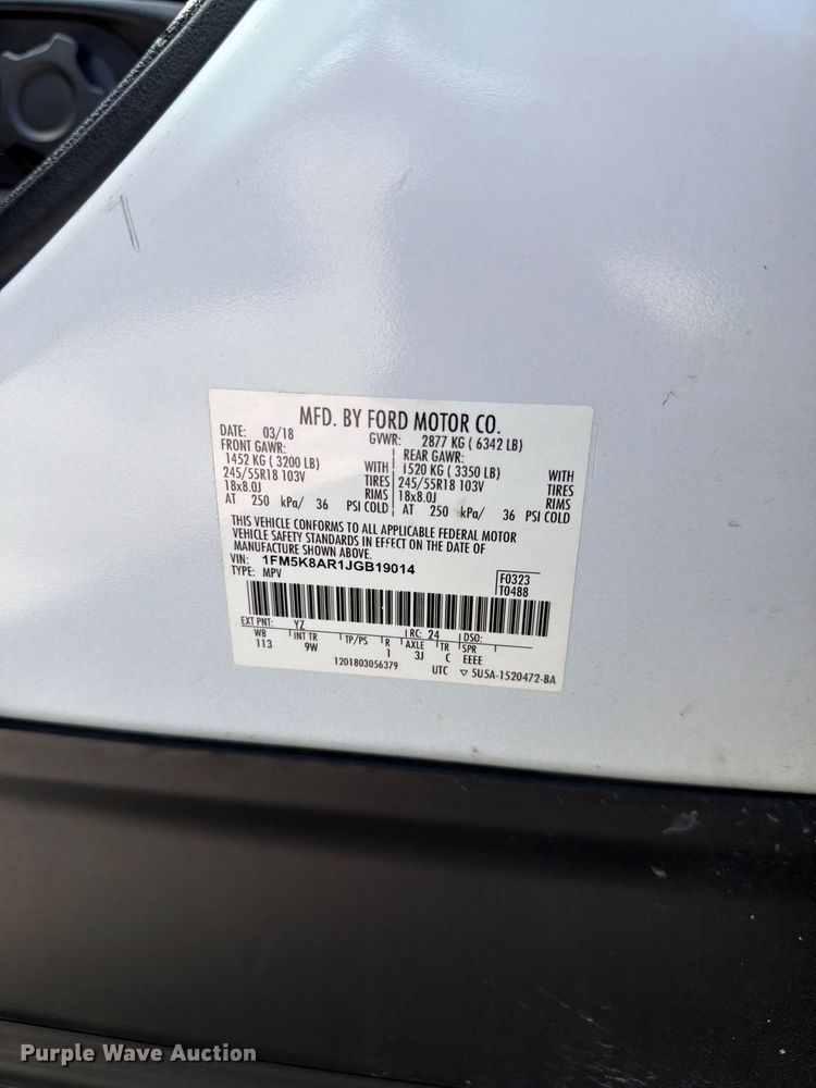 image for item DV7361 2018 Ford Explorer Police SUV