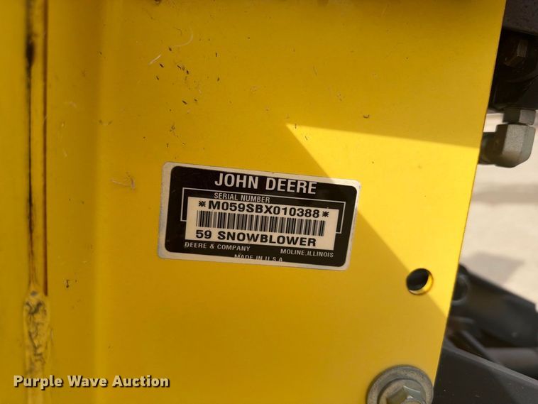 image for item DY3413 John Deere 59 snow blower