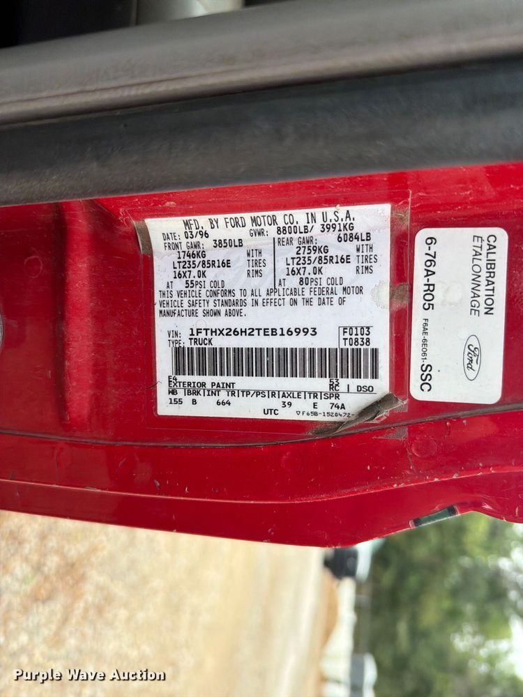 image for item DY3425 1996 Ford F250 Ext. Cab pickup truck