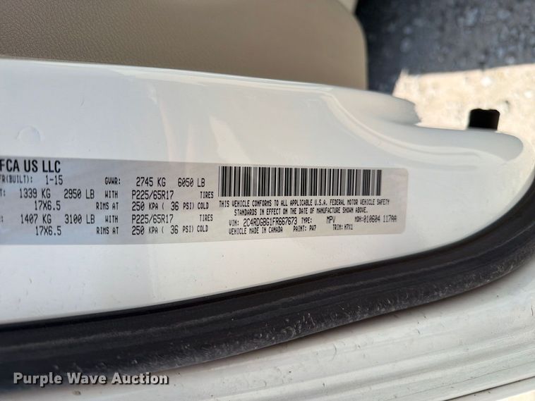 image for item DZ4736 2015 Dodge Grand Caravan van