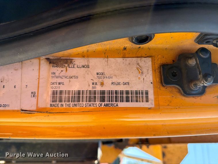 image for item DZ4748 2012 International 7500 dump truck