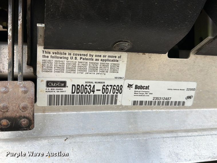 image for item DZ4762 2006 Bobcat 2200D utility vehicle