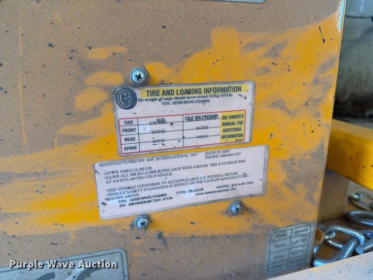 image for item DZ4767 2020 KM International KM 4-40 infrared asphalt heater