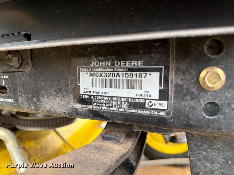image for item DZ4780 2010 John Deere X320 lawn mower