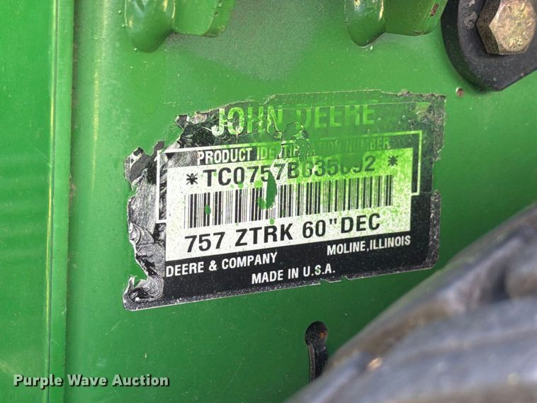 image for item DZ4850 John Deere 757 Ztrak ZTR lawn mower