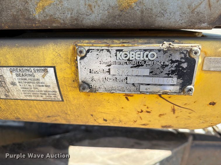 image for item EA0515 Kobelco SK210LC excavator