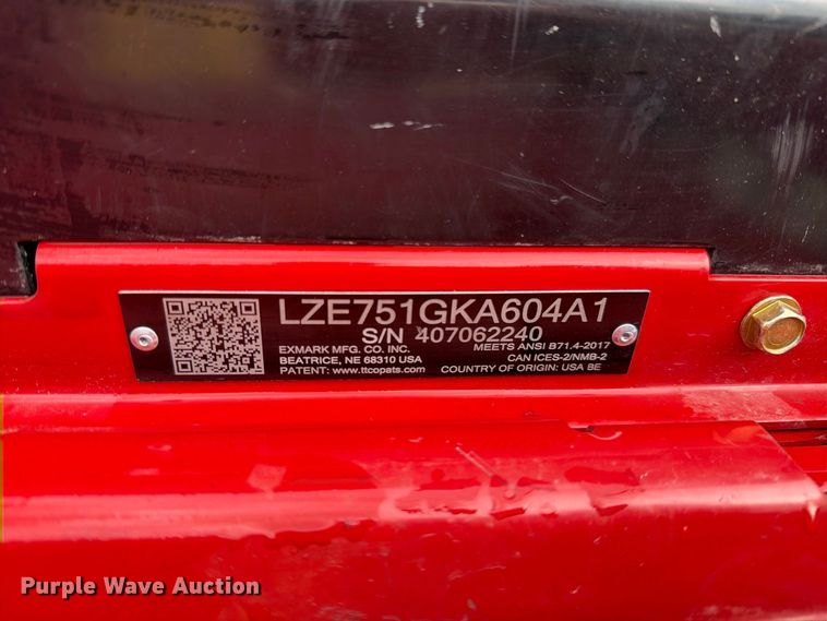 image for item EO8755 2020 eXmark Lazer Z ZTR lawn mower