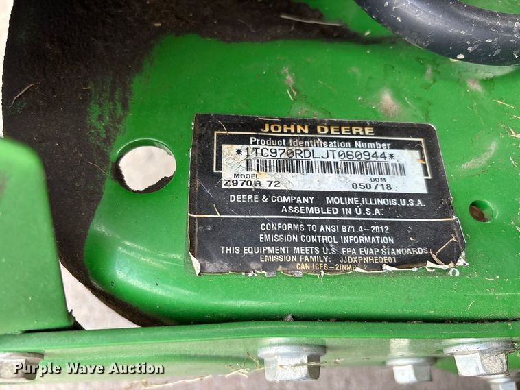 image for item ER3309 2018 John Deere Z970R ZTR lawn mower