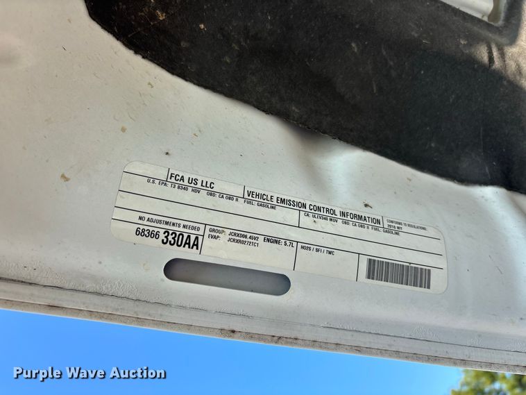 image for item ER3346 2018 RAM 2500 utility bed pickup truck