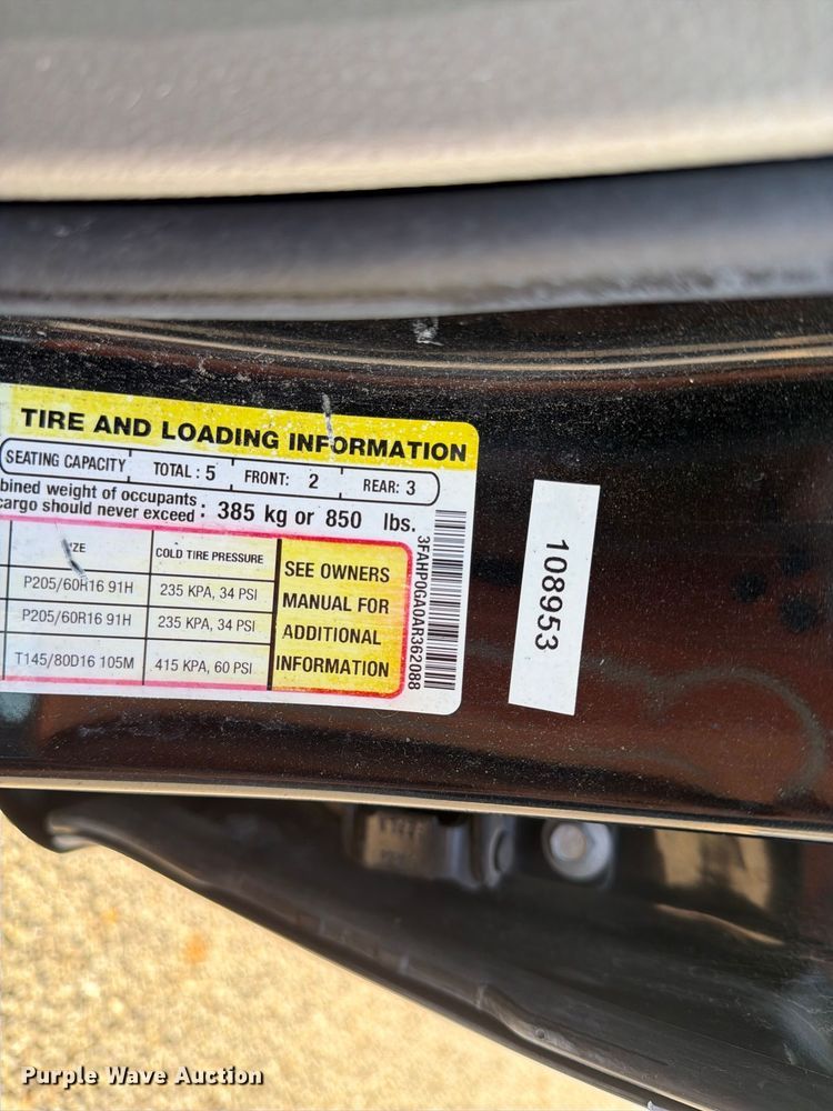 image for item ES8122 2010 Ford Fusion 