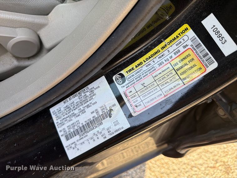 image for item ES8122 2010 Ford Fusion 