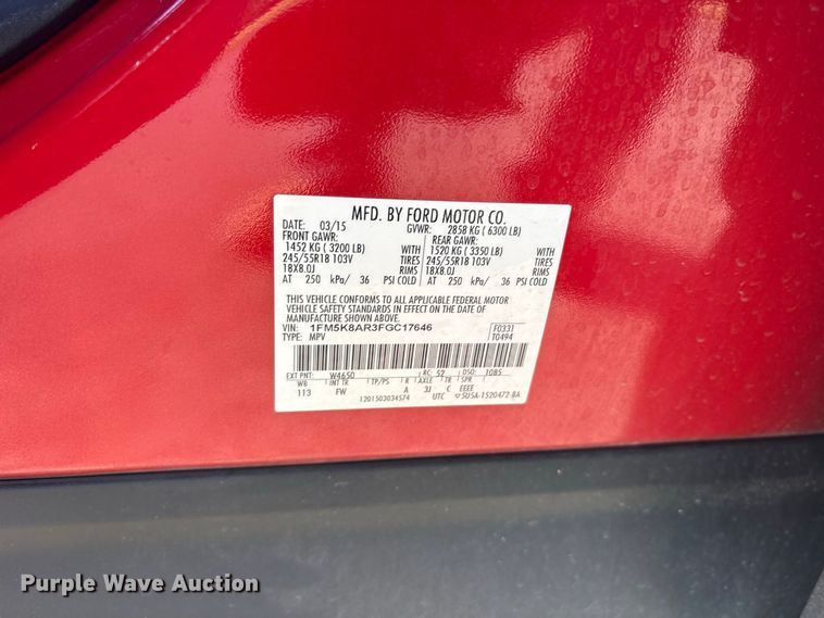 image for item ES8125 2015 Ford Explorer Police SUV