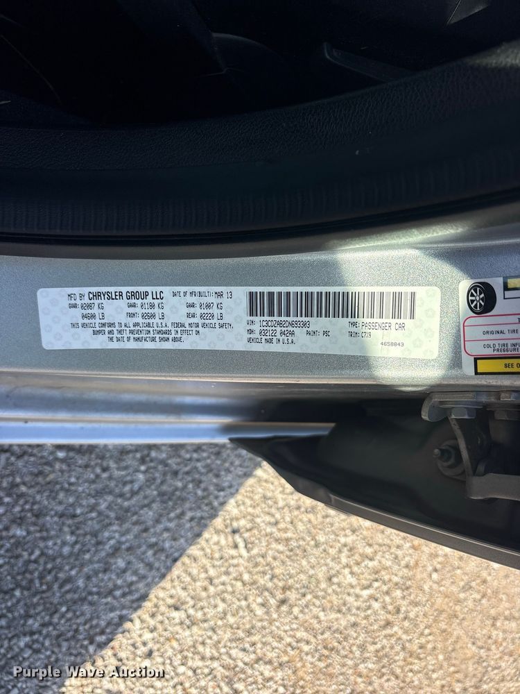image for item ES8128 2013 Dodge Avenger Sedan