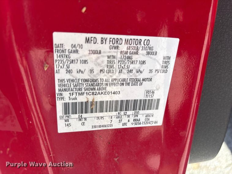 image for item ES8133 2010 Ford F150 pickup truck
