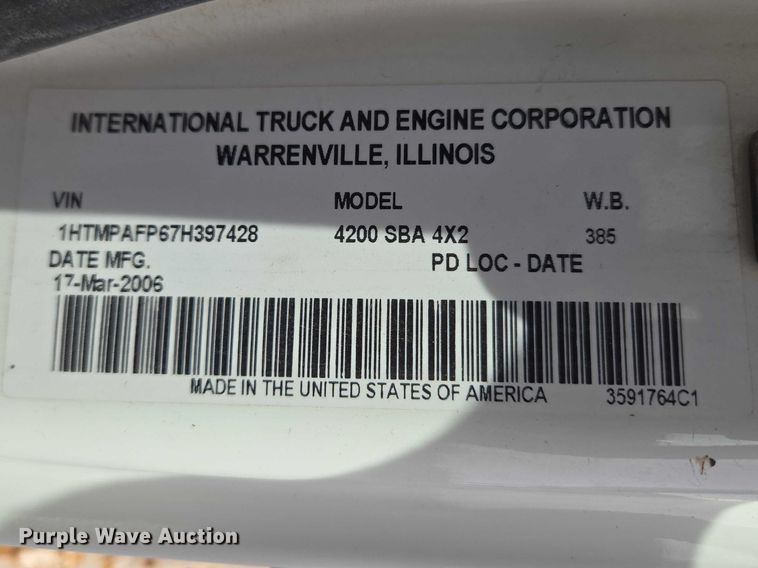 image for item ET5185 2007 International MA015 dump truck