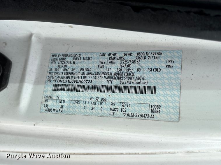 image for item EU0686 2009 Ford E350 