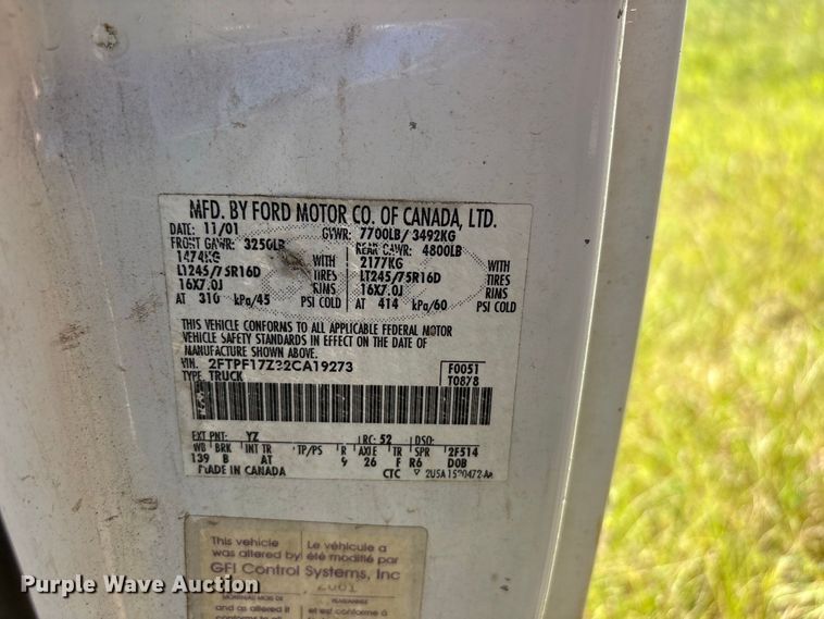 image for item EU0831 2002 Ford F150 pickup truck