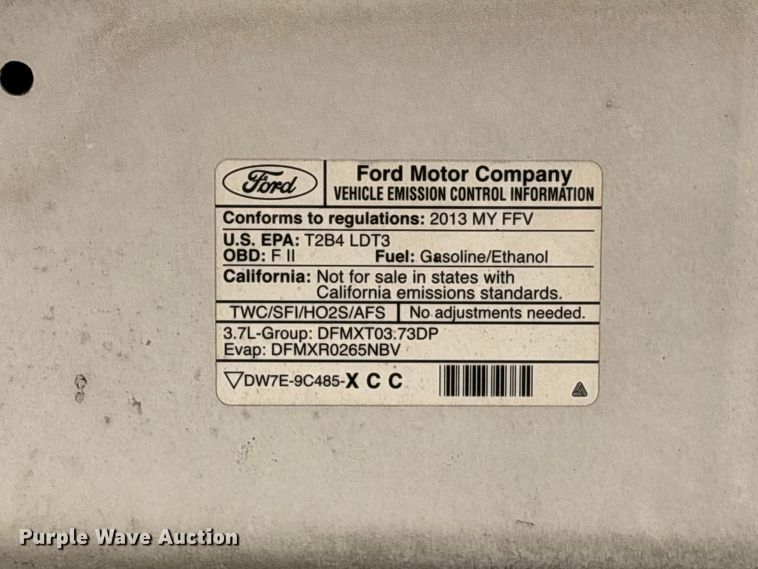 image for item EU0837 2013 Ford F150 Ext. Cab pickup truck