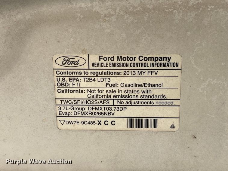image for item EU0840 2013 Ford F150 Ext. Cab pickup truck