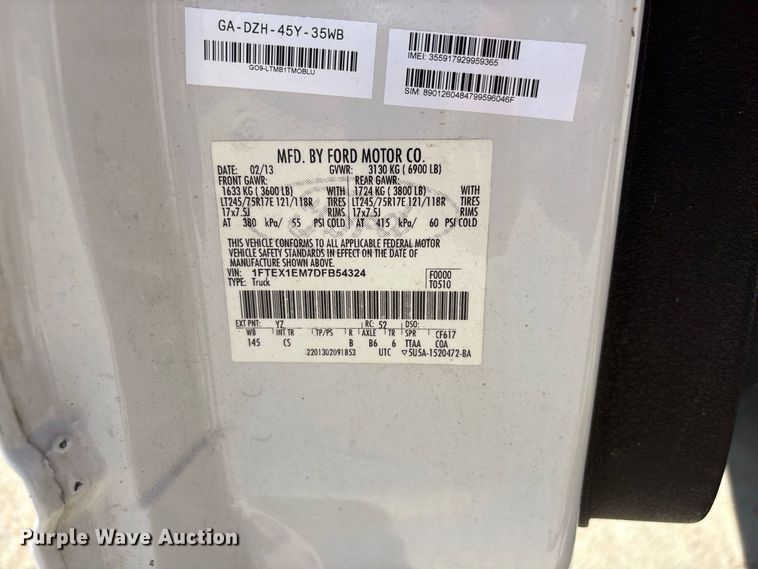 image for item EU0840 2013 Ford F150 Ext. Cab pickup truck