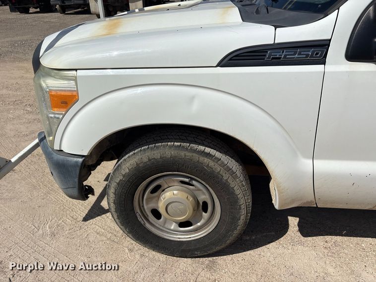 image for item EU0841 2014 Ford F250 Super Duty Crew Cab utility bed pickup truck