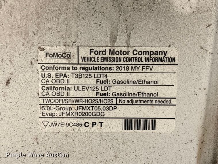 image for item EU0849 2018 Ford F150 Ext. Cab pickup truck