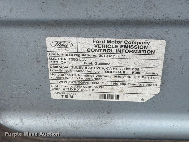 image for item EU0880 2010 Ford Fusion 